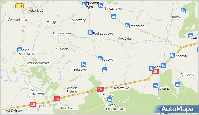 mapa Łobdowo, Łobdowo na mapie Targeo