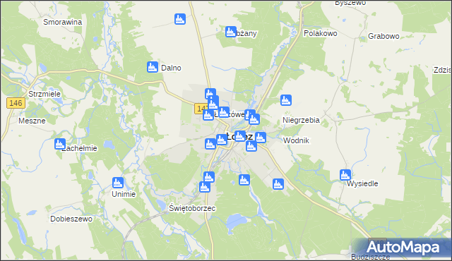 mapa Łobez, Łobez na mapie Targeo