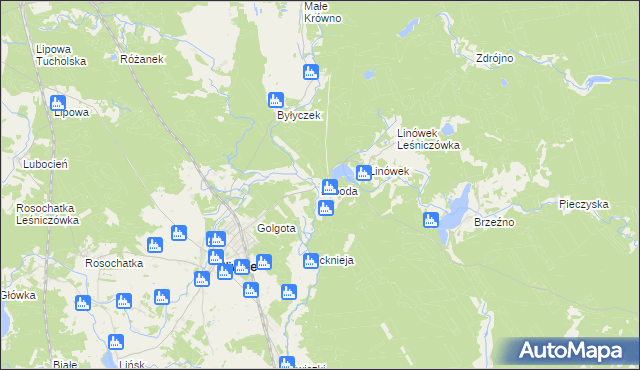 mapa Łoboda gmina Śliwice, Łoboda gmina Śliwice na mapie Targeo