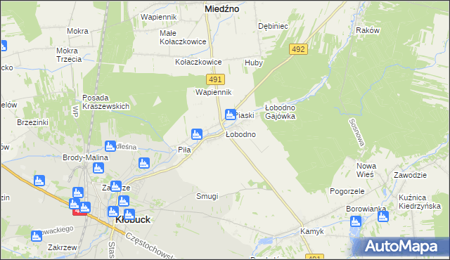 mapa Łobodno, Łobodno na mapie Targeo