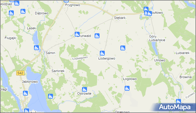 mapa Łodwigowo, Łodwigowo na mapie Targeo