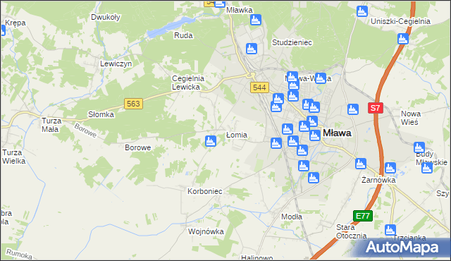 mapa Łomia, Łomia na mapie Targeo