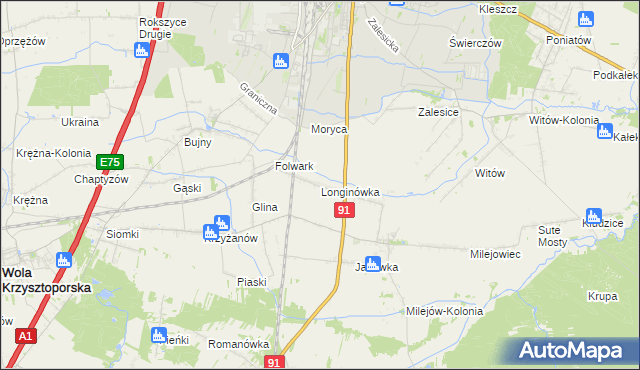 mapa Longinówka, Longinówka na mapie Targeo