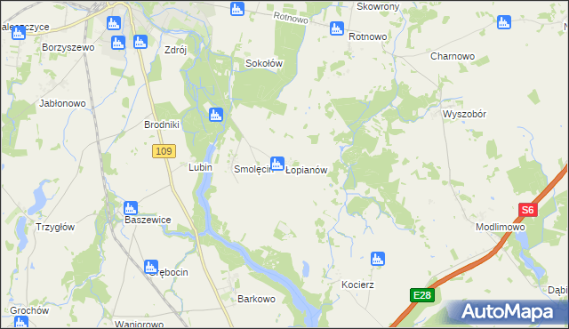 mapa Łopianów, Łopianów na mapie Targeo