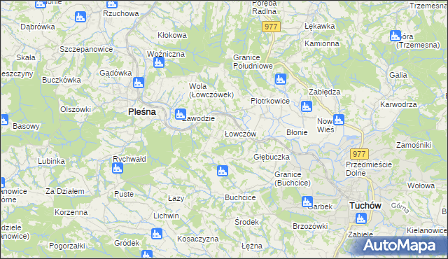 mapa Łowczów, Łowczów na mapie Targeo