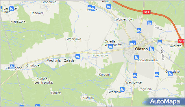 mapa Łowoszów, Łowoszów na mapie Targeo