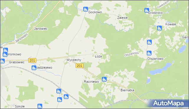 mapa Łoża, Łoża na mapie Targeo