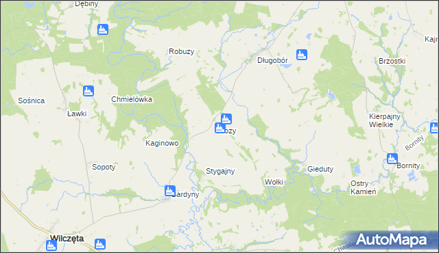 mapa Łozy gmina Płoskinia, Łozy gmina Płoskinia na mapie Targeo