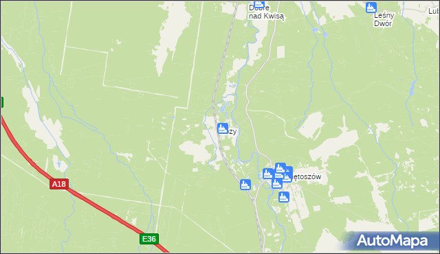 mapa Łozy gmina Żagań, Łozy gmina Żagań na mapie Targeo