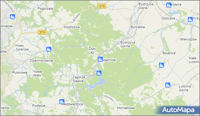 mapa Lubachów, Lubachów na mapie Targeo