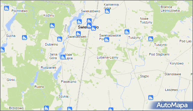 mapa Lubania-Lipiny, Lubania-Lipiny na mapie Targeo