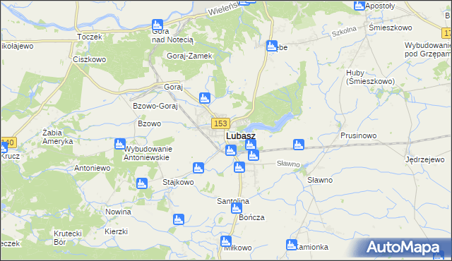 mapa Lubasz powiat czarnkowsko-trzcianecki, Lubasz powiat czarnkowsko-trzcianecki na mapie Targeo