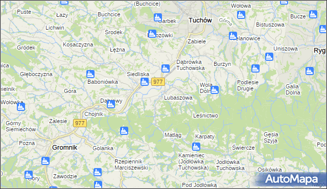 mapa Lubaszowa, Lubaszowa na mapie Targeo