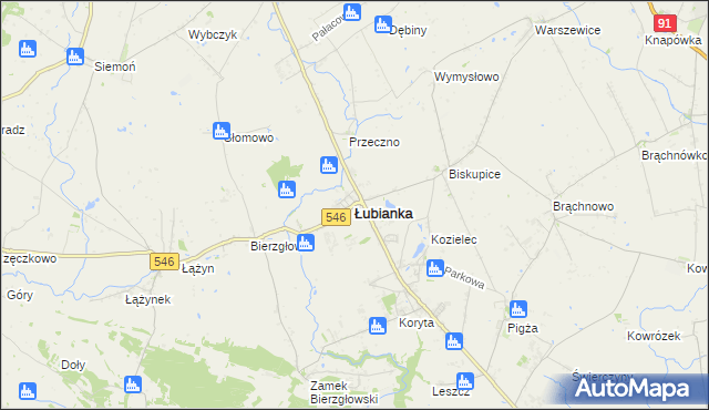 mapa Łubianka powiat toruński, Łubianka powiat toruński na mapie Targeo