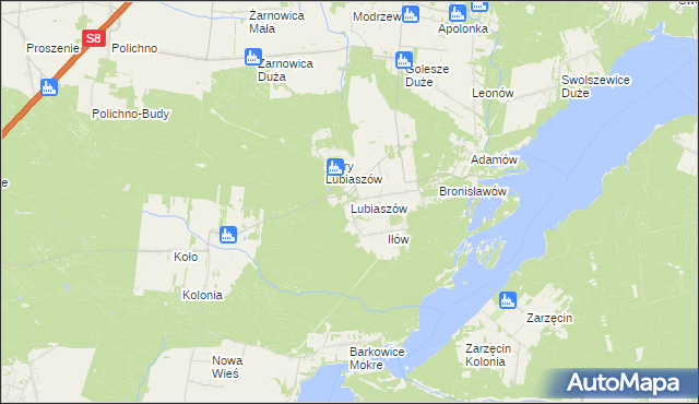 mapa Lubiaszów, Lubiaszów na mapie Targeo