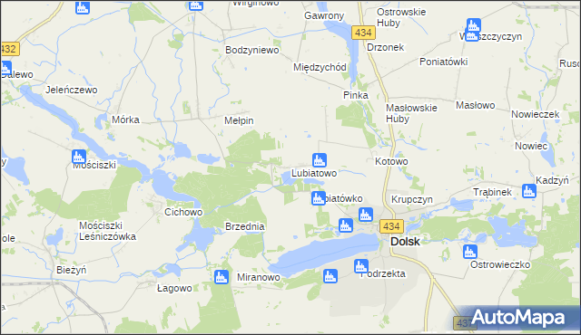 mapa Lubiatowo gmina Dolsk, Lubiatowo gmina Dolsk na mapie Targeo