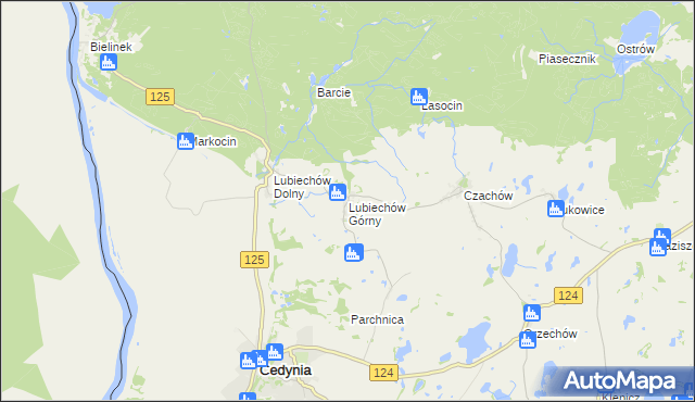 mapa Lubiechów Górny, Lubiechów Górny na mapie Targeo