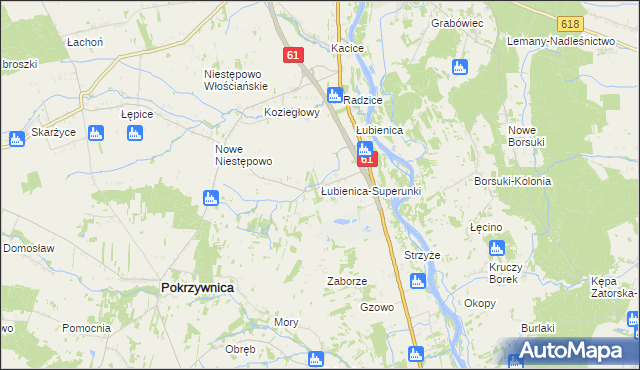 mapa Łubienica-Superunki, Łubienica-Superunki na mapie Targeo