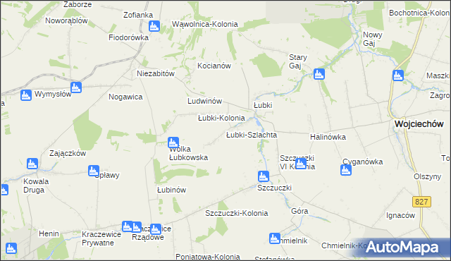 mapa Łubki-Szlachta, Łubki-Szlachta na mapie Targeo