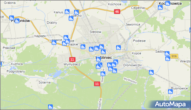 mapa Lubliniec, Lubliniec na mapie Targeo