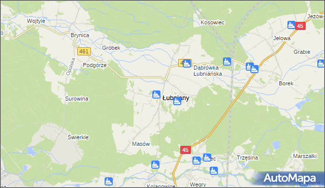 mapa Łubniany, Łubniany na mapie Targeo