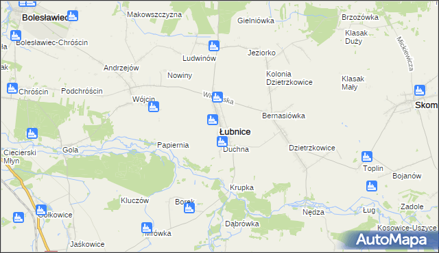 mapa Łubnice powiat wieruszowski, Łubnice powiat wieruszowski na mapie Targeo