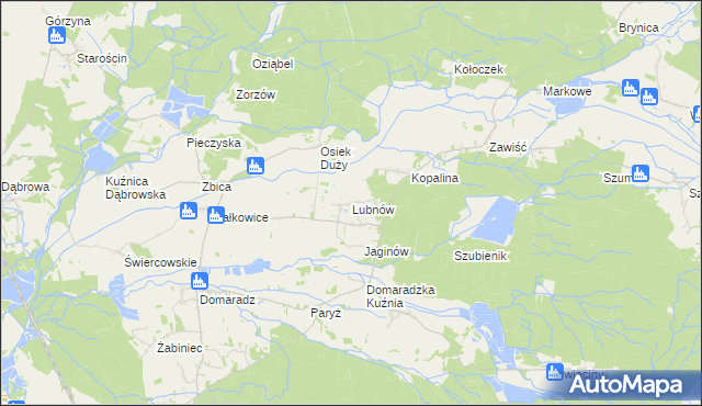 mapa Lubnów gmina Pokój, Lubnów gmina Pokój na mapie Targeo