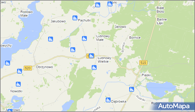 mapa Lubnowy Wielkie, Lubnowy Wielkie na mapie Targeo