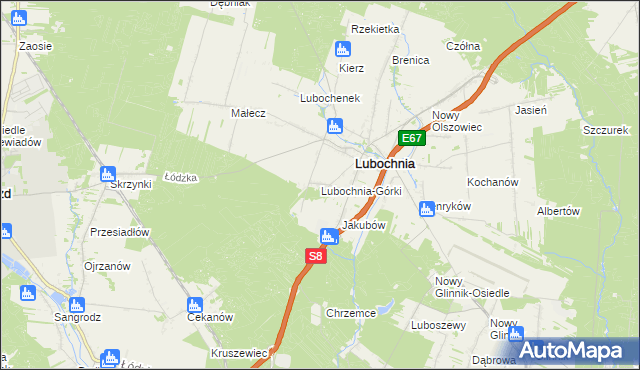 mapa Lubochnia-Górki, Lubochnia-Górki na mapie Targeo