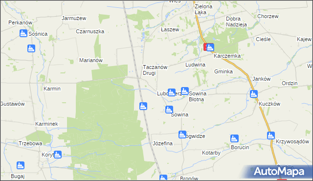 mapa Lubomierz gmina Pleszew, Lubomierz gmina Pleszew na mapie Targeo