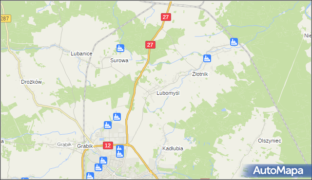 mapa Lubomyśl, Lubomyśl na mapie Targeo