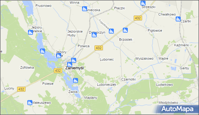 mapa Luboniec, Luboniec na mapie Targeo