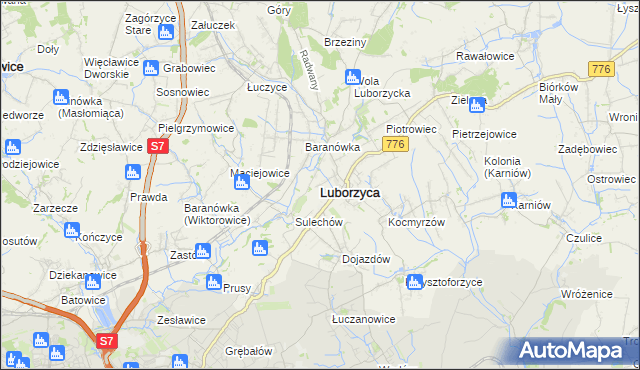 mapa Luborzyca, Luborzyca na mapie Targeo