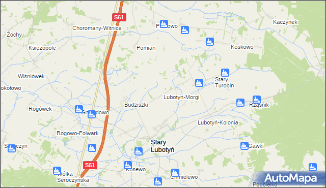 mapa Lubotyń-Morgi, Lubotyń-Morgi na mapie Targeo