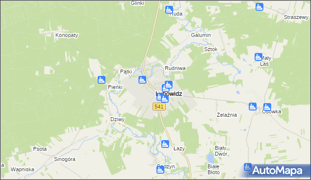 mapa Lubowidz powiat żuromiński, Lubowidz powiat żuromiński na mapie Targeo