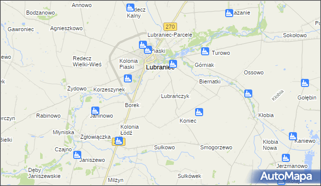 mapa Lubrańczyk, Lubrańczyk na mapie Targeo