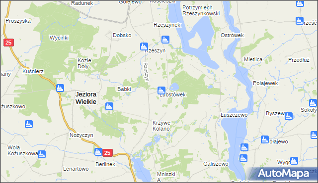mapa Lubstówek gmina Jeziora Wielkie, Lubstówek gmina Jeziora Wielkie na mapie Targeo