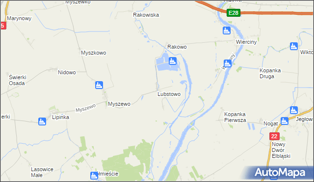 mapa Lubstowo, Lubstowo na mapie Targeo