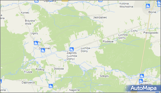mapa Luchów Dolny, Luchów Dolny na mapie Targeo