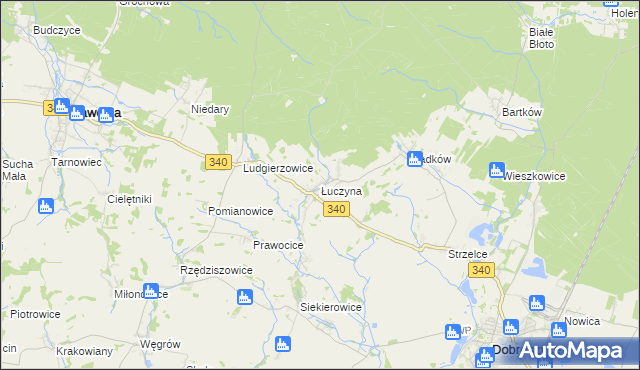 mapa Łuczyna, Łuczyna na mapie Targeo