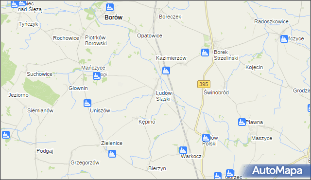 mapa Ludów Śląski, Ludów Śląski na mapie Targeo