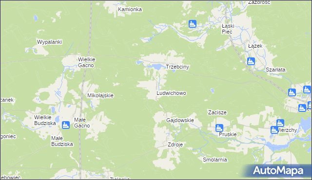 mapa Ludwichowo gmina Cekcyn, Ludwichowo gmina Cekcyn na mapie Targeo