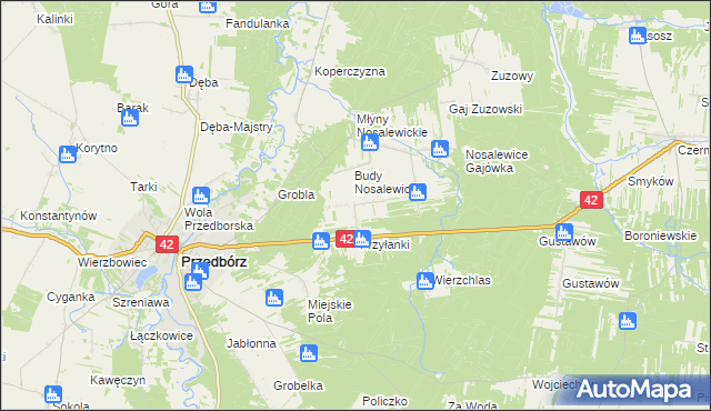 mapa Ludwików gmina Przedbórz, Ludwików gmina Przedbórz na mapie Targeo