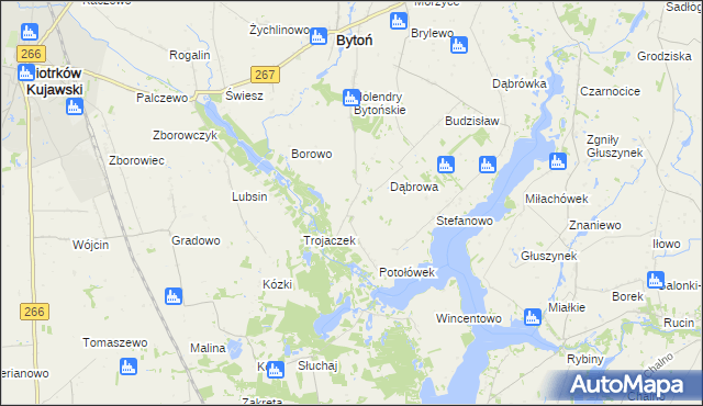 mapa Ludwikowo gmina Bytoń, Ludwikowo gmina Bytoń na mapie Targeo