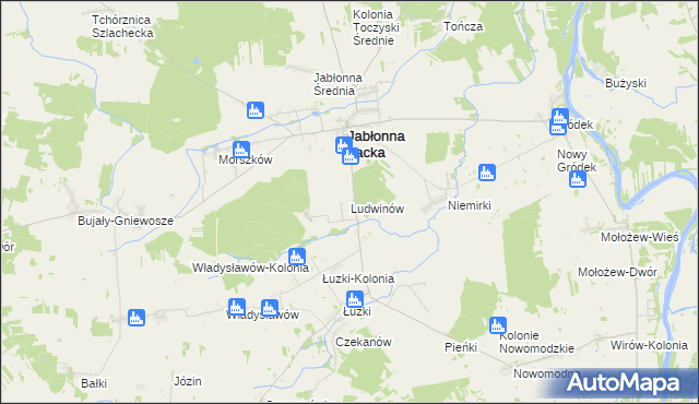 mapa Ludwinów gmina Jabłonna Lacka, Ludwinów gmina Jabłonna Lacka na mapie Targeo