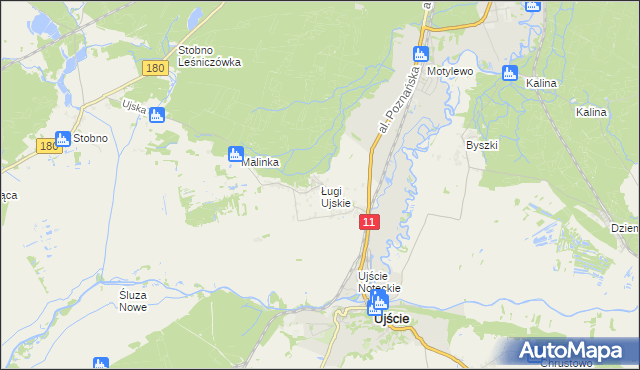 mapa Ługi Ujskie, Ługi Ujskie na mapie Targeo