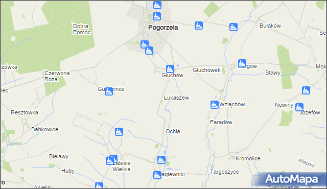 mapa Łukaszew, Łukaszew na mapie Targeo