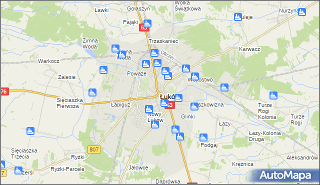 mapa Łuków, Łuków na mapie Targeo