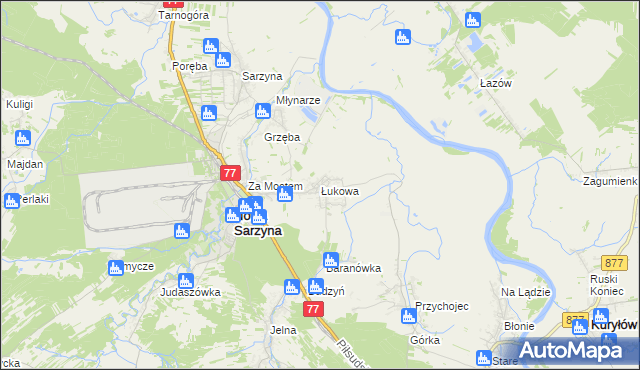 mapa Łukowa gmina Nowa Sarzyna, Łukowa gmina Nowa Sarzyna na mapie Targeo