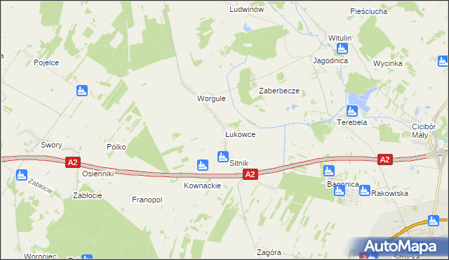 mapa Łukowce, Łukowce na mapie Targeo